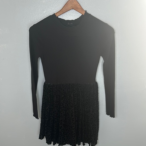 art class Other - Girls Black Velvet Burnout Ribbed Dress Long Sleeve Stretch Party M 10/12